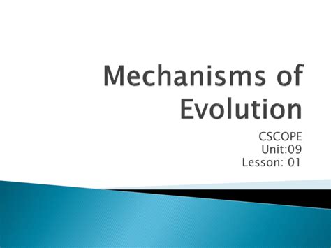 Mechanisms of Evolution: Natural Selection