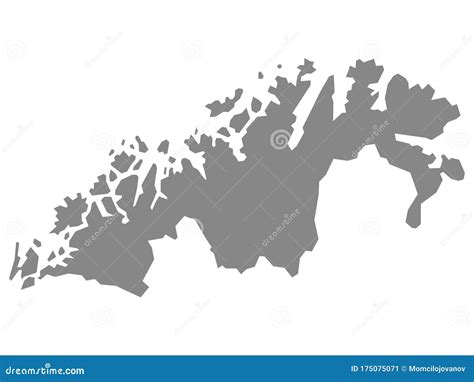 Map of Troms og Finnmark stock vector. Illustration of county - 175075071