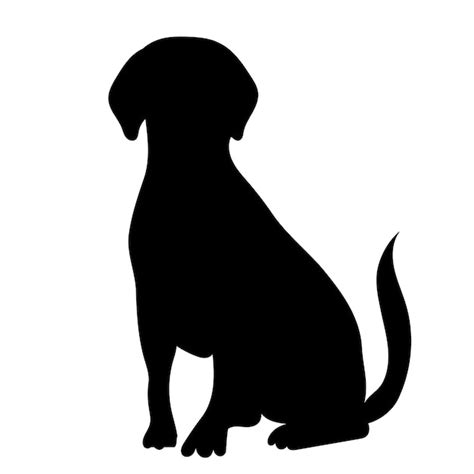 Premium Vector | Dog sitting silhouette on white background vector