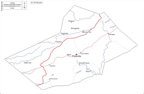 Schuylkill County free map, free blank map, free outline map, free base ...