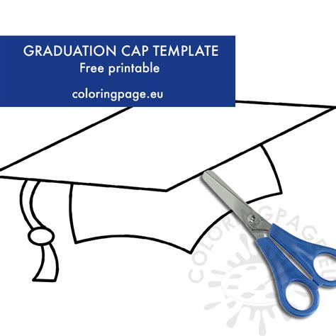 Graduation Cap Template free printable | Coloring Page