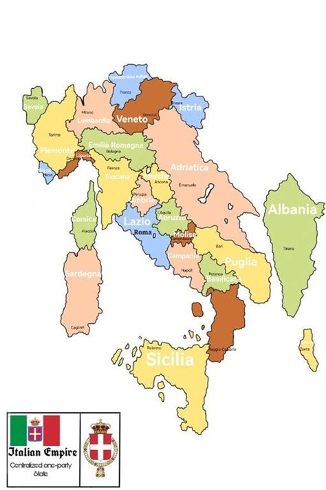 'Map of the Italian Empire' The New Order map of Italy | Alternate ...