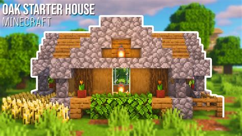 Minecraft : How to Build a Oak Starter House - YouTube