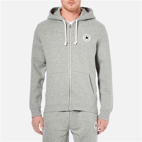 Converse Men's Full-Zip Hoody - Vintage Grey Heather Mens Clothing ...