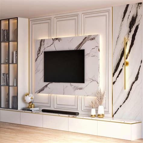 Premium Photo | 3d render modern luxury tv wall interior furniture ...