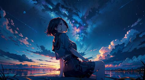 1080x2400 Happiest Anime Girl HD AI Art 1080x2400 Resolution Wallpaper ...