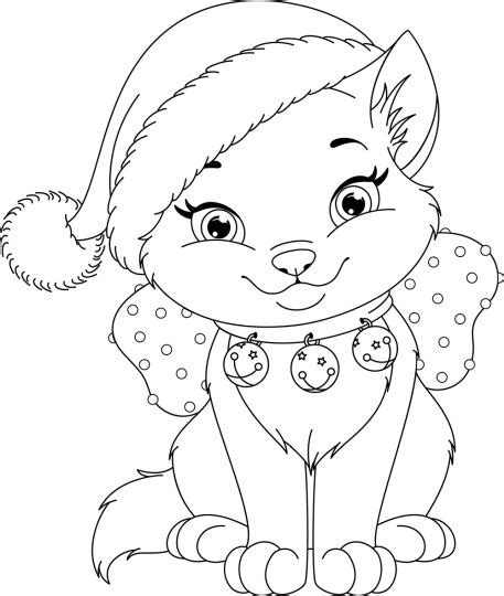 Christmas Cat Coloring Pages - Part 2