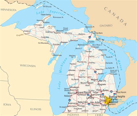 Michigan Reference Map - Mapsof.Net