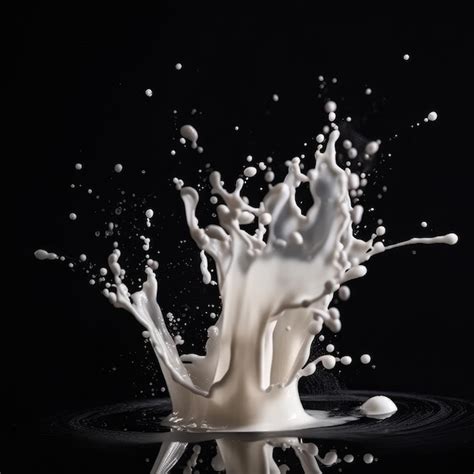 Premium Photo | Illustration of white milk splash isolated on black ...