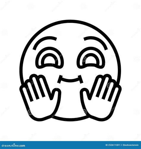 Hand Emoji Line Icon Vector Illustration Stock Vector - Illustration of ...