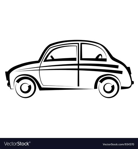 Car freehand drawing icon black and white Vector Image