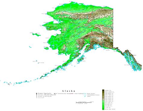 Alaska Contour Map