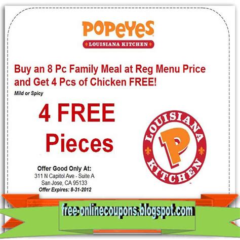 Printable Coupons 2019: Popeyes Chicken Coupons