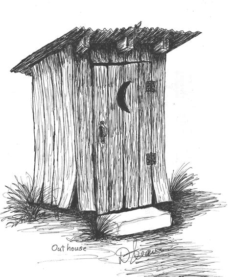 Outhouse Sketch at PaintingValley.com | Explore collection of Outhouse ...