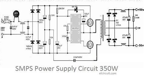 350W SMPS Power Supply Circuit | Power supply circuit, Circuit diagram ...