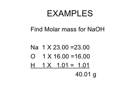 Mole intro and molar mass