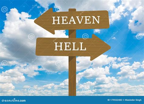 Heaven and Hell Road Sign Illustration Design. Stock Illustration ...