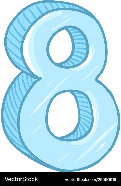 Cartoon - number eight the figure 8 Royalty Free Vector