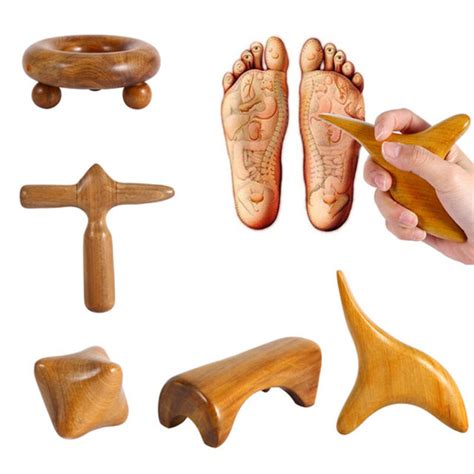 AB_ Thai Massage Wooden Tools Traditional Reflexology Foot Stick Palm ...