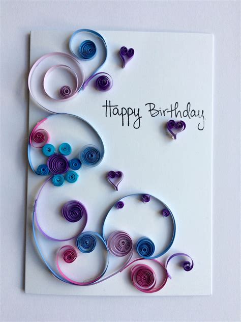 Quilled Happy Birthday Card | Paper quilling cards, Paper quilling ...