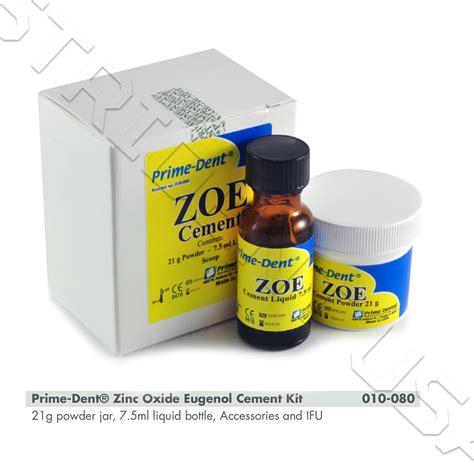 ZOE Zinc Oxide Eugenol Cement Kit 21g powder / 7.5g liquid 010-080 ...