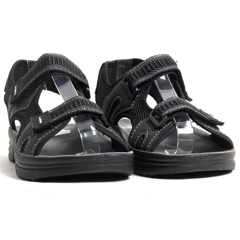 Men's Gentleman Leather Lined Velcro Strap Summer Shoes Bluflex Sandals ...