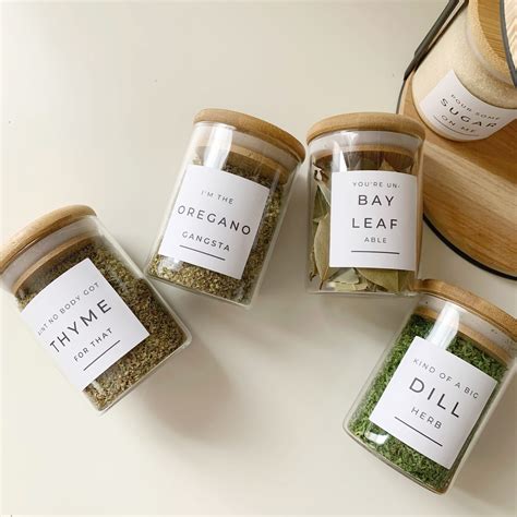 DIY Printable Spice Jar Labels That Are Punny