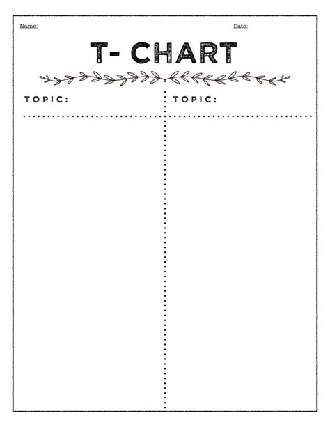 T-Chart Graphic Organizer | Free Printable PDF