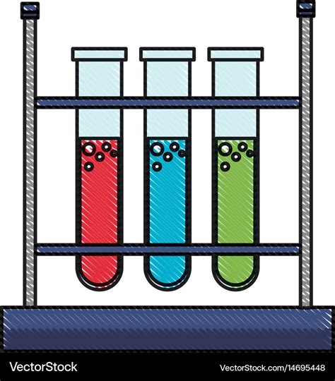 Drawing test tube rack laboratory chemistry Vector Image