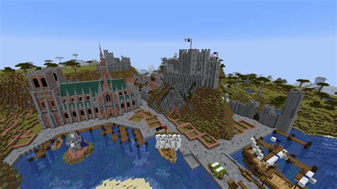 Working on a medieval harbour, what do you think? : r/Minecraft