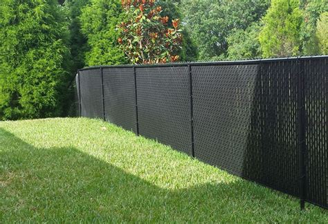 Black Chainlink Fence with Privacy Slats