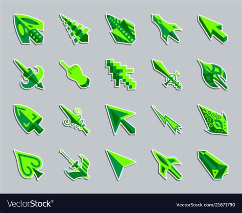 Mouse cursor patch sticker icons set Royalty Free Vector