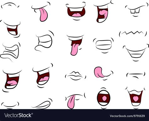 Set of mouths cartoon for your design Royalty Free Vector