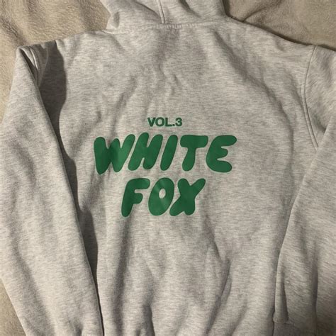 white fox hoodie, msg before purchasing or if you... - Depop