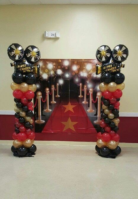 Balloon columns, hollywood theme, sweet 16 - Balloon Decorations ???? # ...