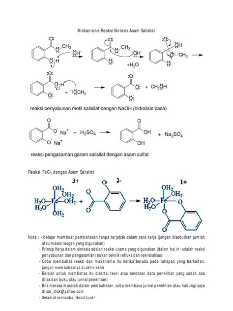 Mekanisme Reaksi Sintesis Asam Salisilat | PDF