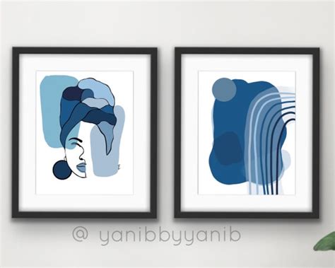 Abstract Black Woman Art Print Set of 2 Modern Art Prints | Etsy