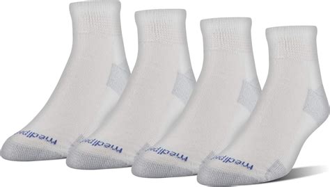 MediPeds Nanoglide Quarter Socks 4-Pack - Blister Prevention and ...