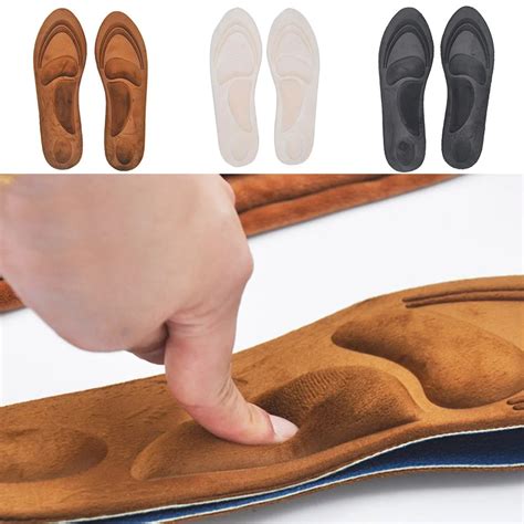 4D Flock Memory Foam Orthotic Insole Arch Support Orthopedic Insoles ...