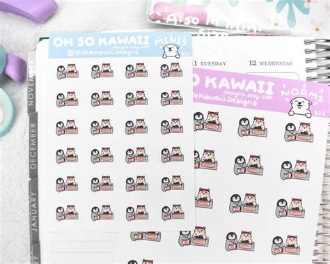 Kawaii Animal Planner Stickers Fast Food Planner Sticker | Etsy