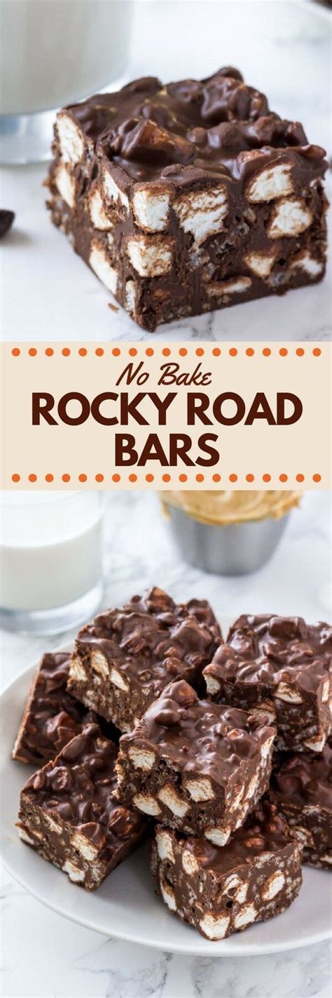 No Bake Rocky Road Bars | Recipe | Desserts, Baking, Yummy food