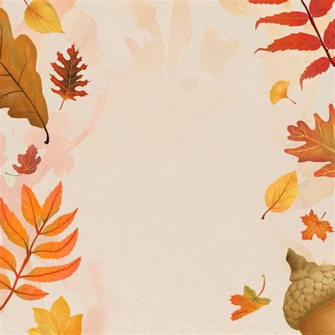 Vector de fondo beige de hojas de otoño | Vector Gratis