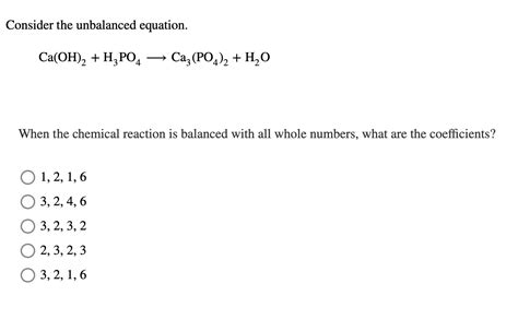 Solved Consider the unbalanced equation. | Chegg.com