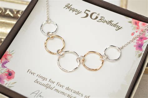 50th Birthday gift for women, Mixed metal rings, 50th Birthday jewelry ...