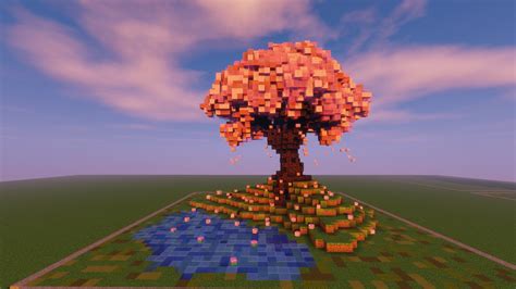 My first cherry blossom tree : r/Minecraft