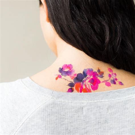 Temporary Watercolor Tattoos Adorn Your Body in Beautiful Blooms