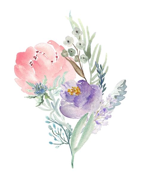 6 Free Printable Floral Watercolour Designs | Floral watercolor, Free ...