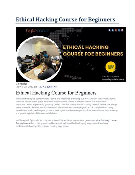 PPT - Ethical Hacking Course for Beginners PowerPoint Presentation ...