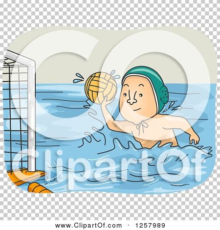 Clipart of a White Man Playing Water Polo - Royalty Free Vector ...