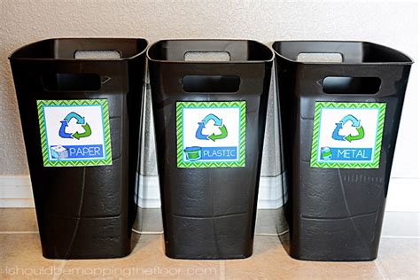 Free Printable Recycling Bin Labels | i should be mopping the floor